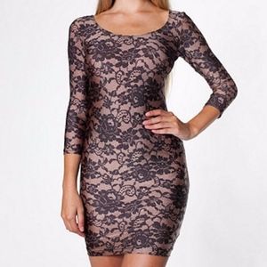 American Apparel Lace Print Low Back Bodycon Dress